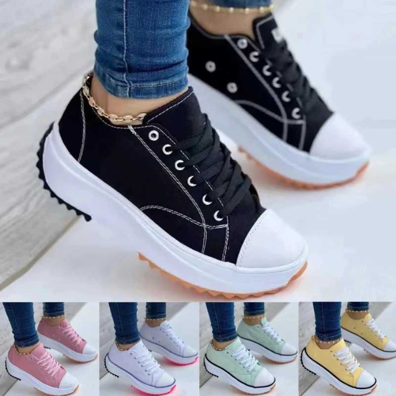 New Women Designer Platform Sneakers Woman Canvas Breathable Tennis Shoes Femlae Fashion AntiSlip Casual Sports ShoesL464