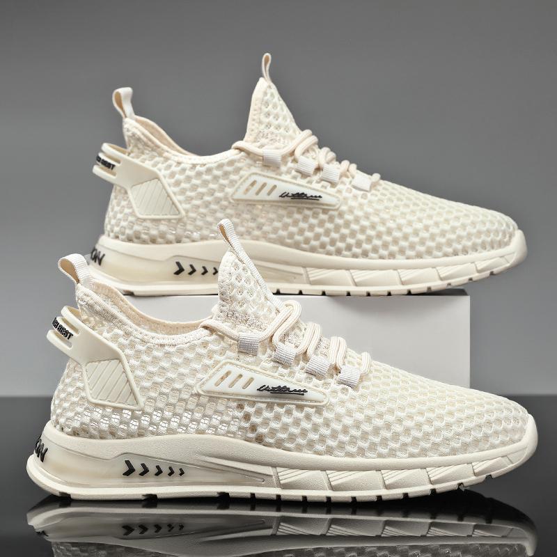 Men's 2024 New Summer Hollow Mesh Breathable Sports Running Fashion Quick Dry Man Shoes