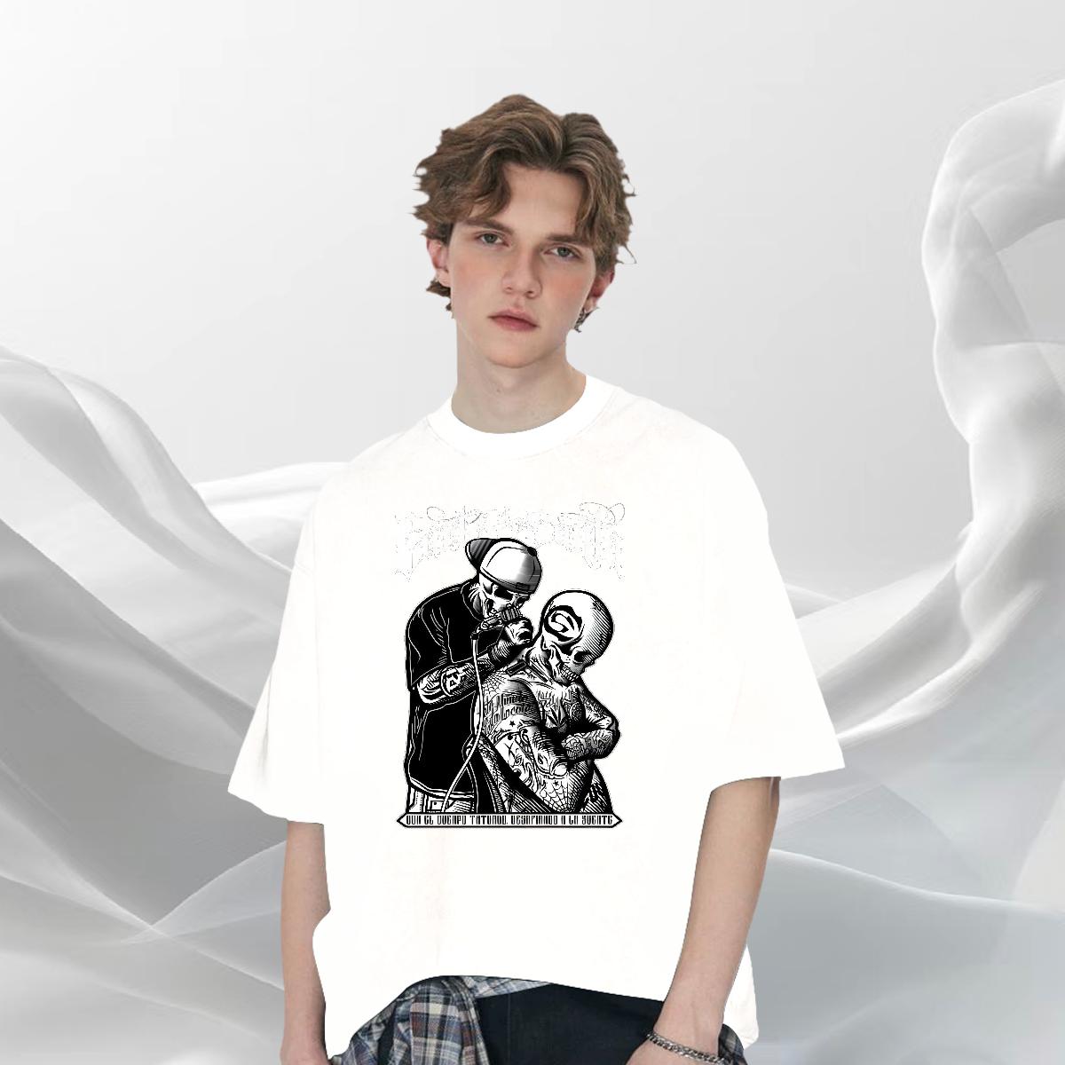 High Quality Man T Shirts Hip Hop Street Breathable Crew Neck Mens Tshirts 2024 Designer Anime Print Tops