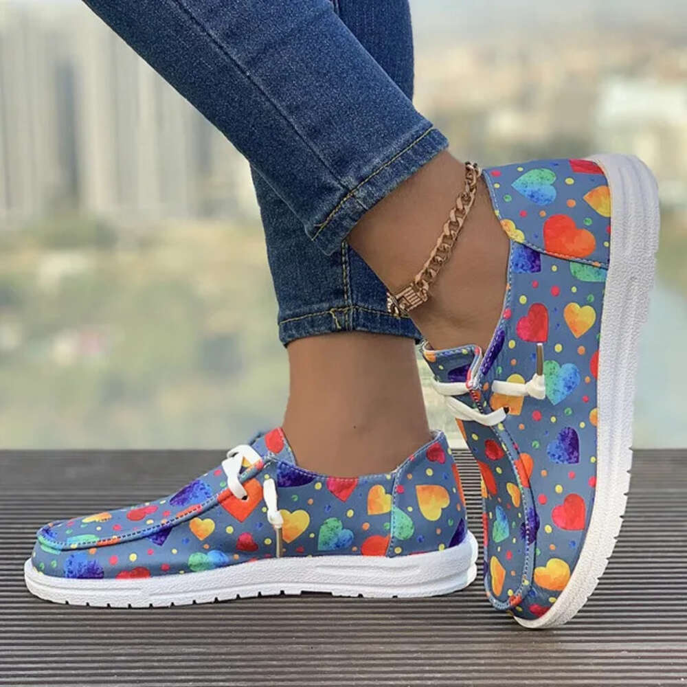 Ddmysports Loafers Christmas Snowman Elk Graphic Print Lace Up Round T Women S Vulcanize Canvas Flat Shoes Atos OUTDOOR