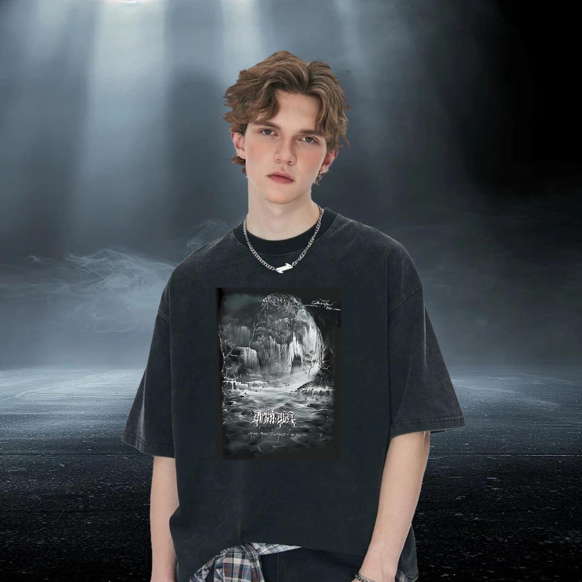 Wholesale Tshirts Crew Neck Cotton Breathable Daily Outfit T-Shirts Black Oversized 2024 DIY Tops Shirt