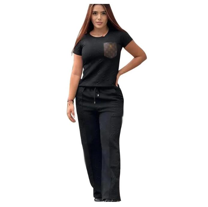 Womens Tracksuit designer Two Piece Pants Tracksuit Sporty Sweat Suit Women Casual T-shirt and Trouser Sets Free Ship