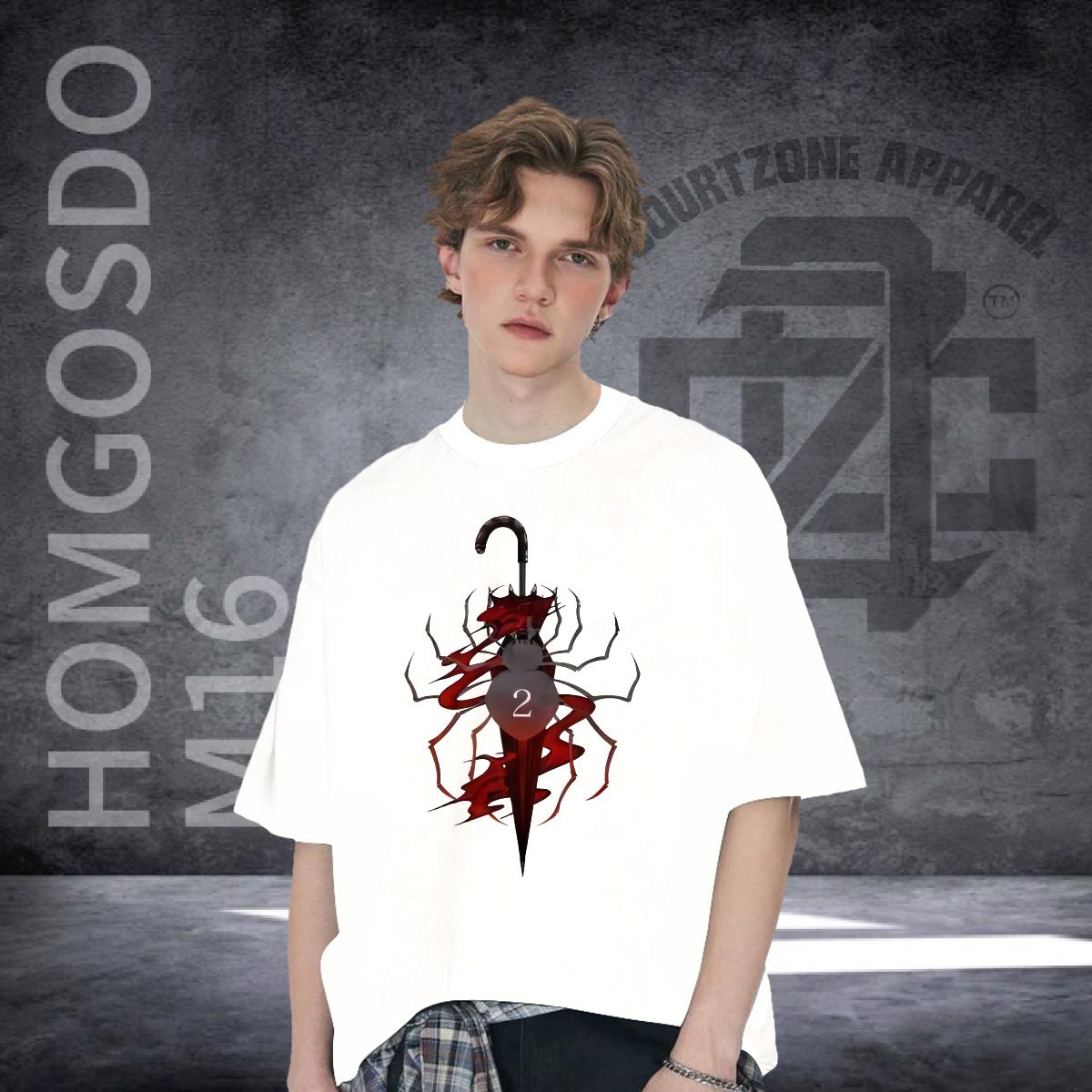 Custom T shirt Cartoon Print Street Wear Men Clothes T-Shirt Cotton Breathable Short Sleeve High Quality Tees