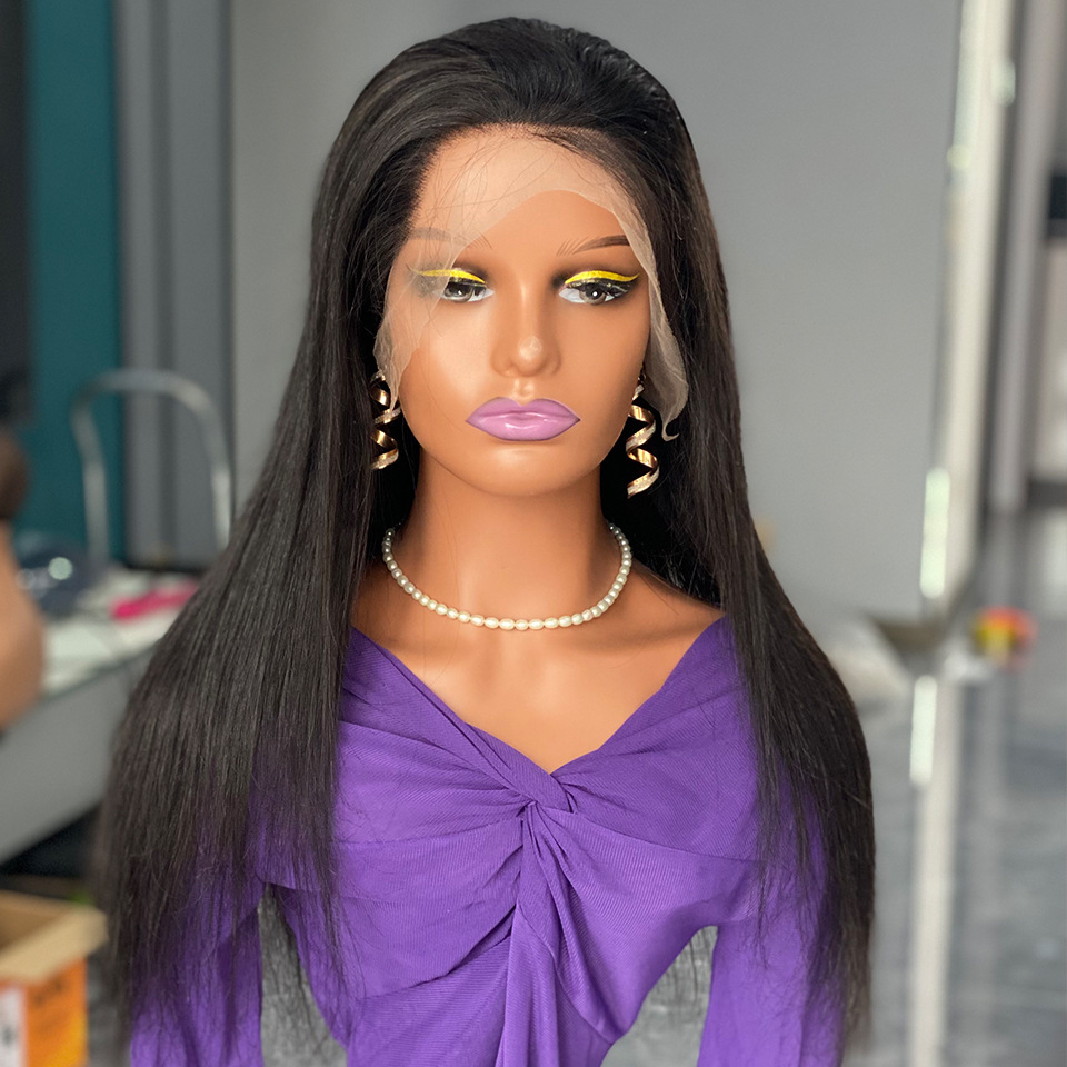 180% Density Front Lace Human Wig 13x4 Top Swiss Lace Glueless Without Glue Front Wig Headband Natural Straight Hair long hair Wigs of Women