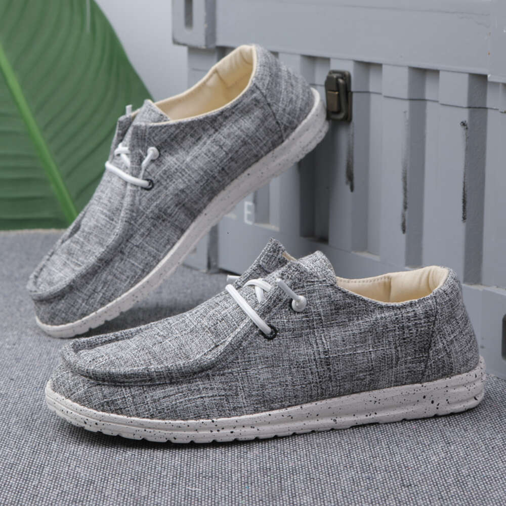 New Summer Men's Non-slip Lightweight Flat Simple Soft-soled Casual Canvas Fashionable Vulcanized Shoes ddmythur