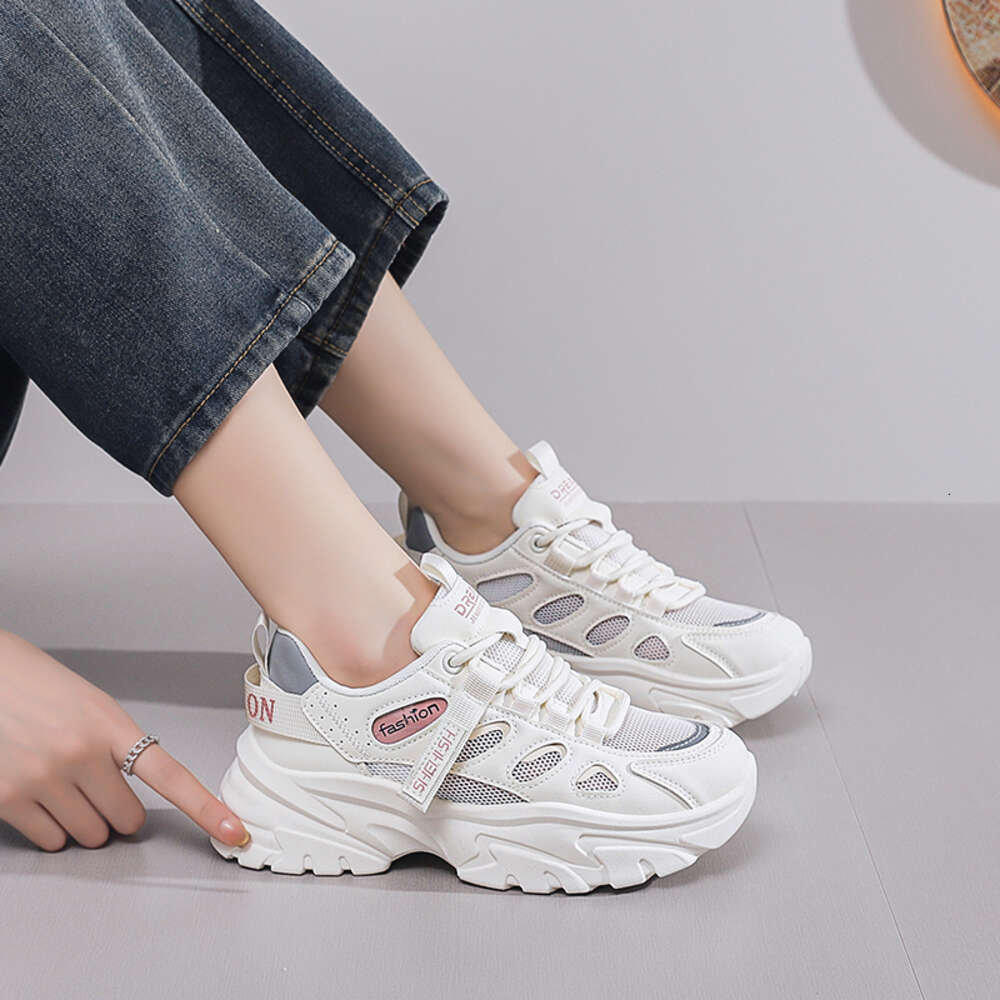 Summer New Chunky Sneaker for Women Fashion Platform White Mesh Casual Dad Shoes Comfort Wedge Walking Sport Tennis ddmythur