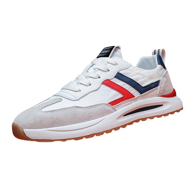Men Shoes White Fashion Lace Up Style Retro Breathable Soft Sole Casual Shoes Comfortable Outdoor Running Sports Shoes