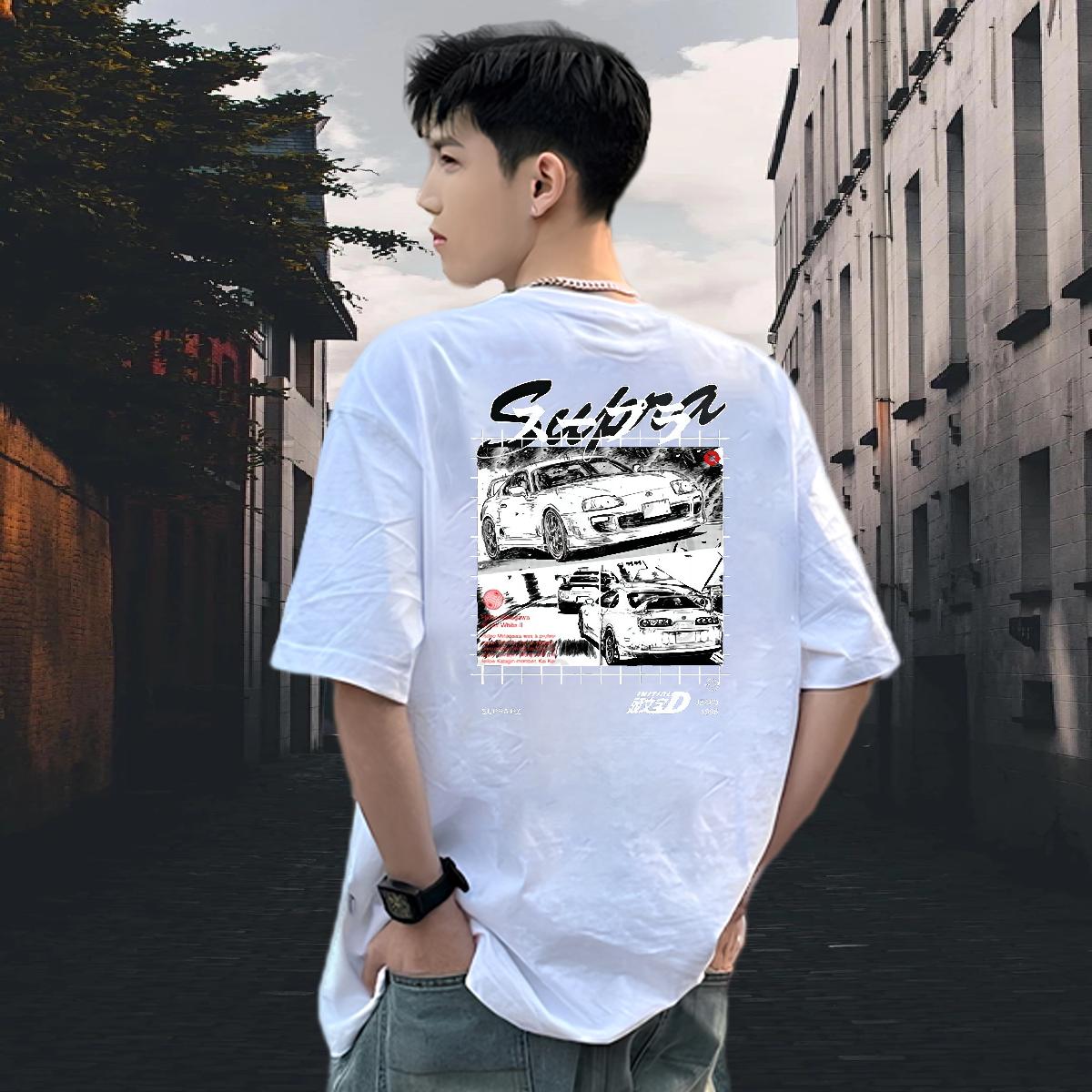 Classic Casual Mens T Shirts Custom Anime Mens Tshirts Casual Beach Round Neck Short Sleeve Cool Tops Shirt