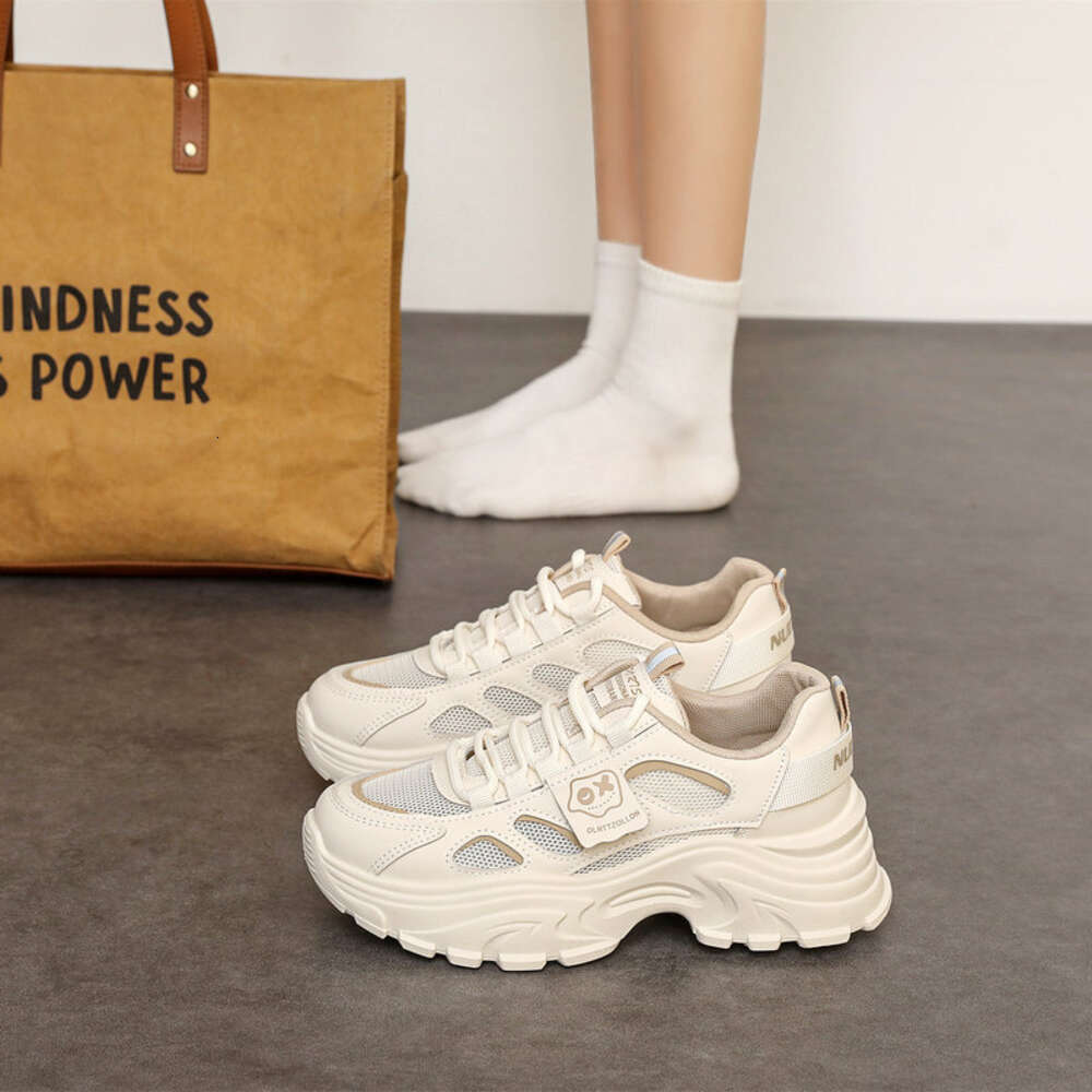 Summer Chunky Sneakers for Women Fashion Platform Wedge Lace Up Casual Dad Shoes Mesh Breathable Walking Shopping Tennis ddmythur