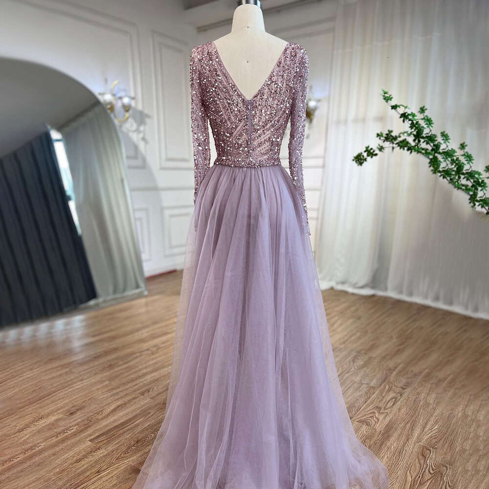 Serene Hill Dubai Mermaid Beaded Blue Muslim Evening Dresses Gowns With Detachable Skirt 2024 For Women Party La71750 0920