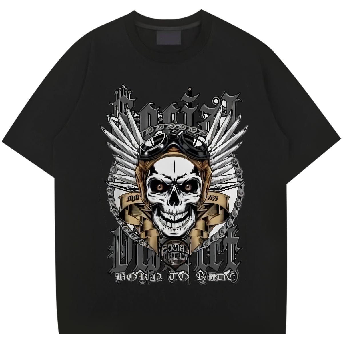 Soft Mens T Shirts Sports Casual Short sleeve Cotton Soft Men Tops Tees Designer Fashion Skull Tops Shirt