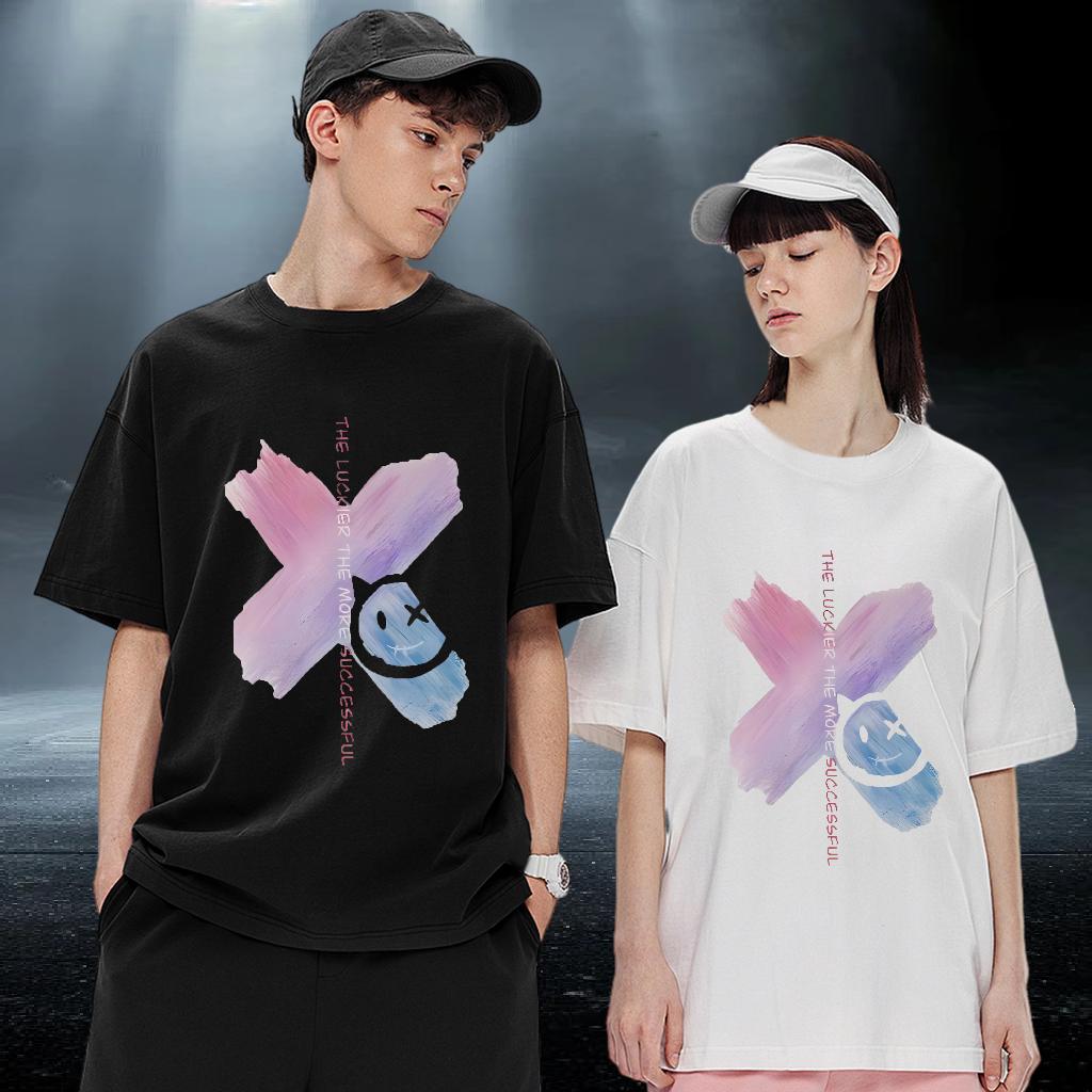 Loose Fit Man T Shirts Hip Hop Street Short sleeve Cotton Soft Tshirt for Man Woman Fashion Designer Customized Print Tops