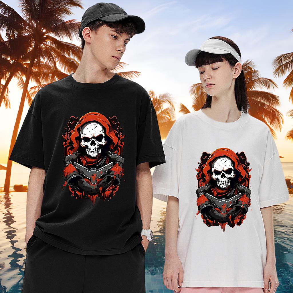 High Quality Couples T Shirts Cotton Breathable Summer Casual Mens T Shirts Cartoon Print 2024 DIY Polos