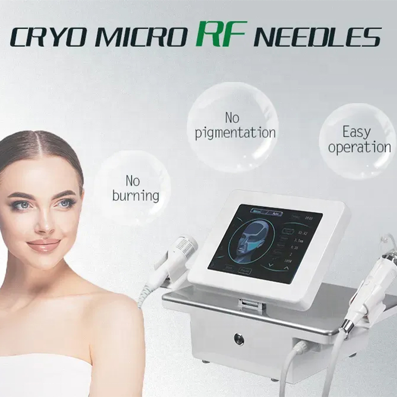 Portable 2 in 1 8 Micro Needle Rf Face Lift Fractional Rf Microneedle Machine With Cold Hammer