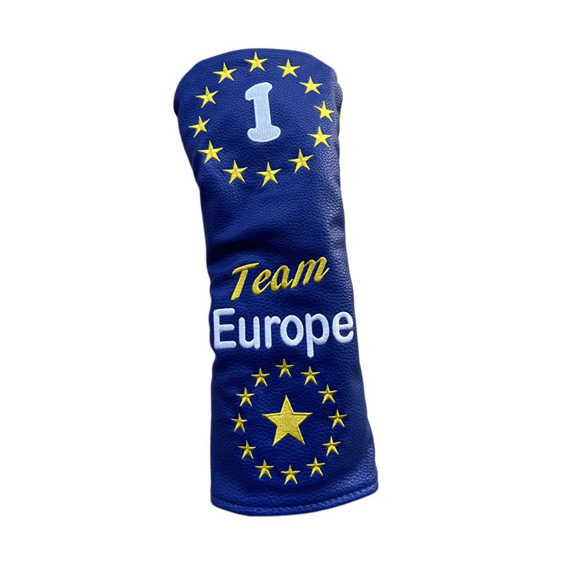 Golf Driver Headcover Fairway Wood Hybrid Head Cover 1 3 5 Golf Woods Covers Europe Team For Golf Woods Set 240603