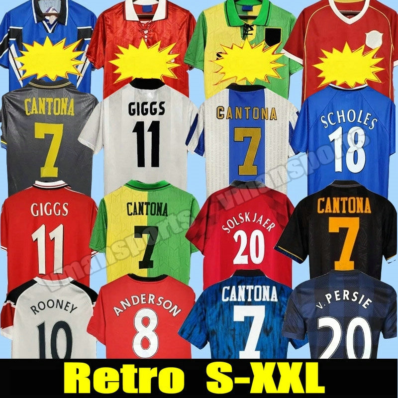 CANTONA Soccer jersey final Retro 2002 football Giggs SCHOLES Rooney Solskjaer KEANE 04 06 07 08 09 98 99 90 92 94 96 NISTELROOY KEANE sheringham RONALDO Cole Carrick