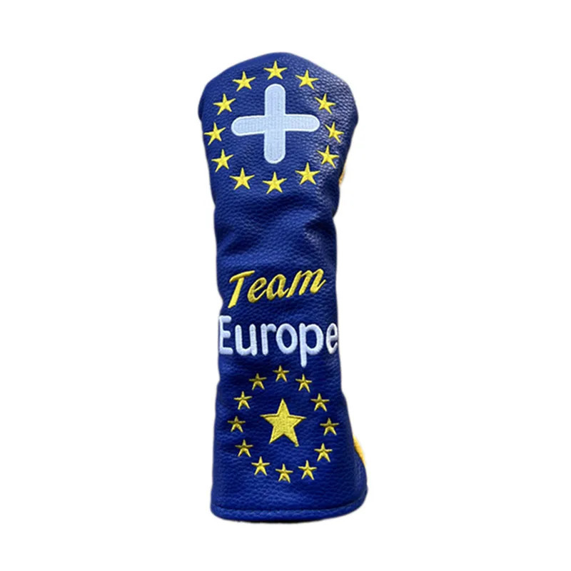 Golf Driver Headcover Fairway Wood Hybrid Head Cover 1 3 5 Golf Woods Covers Europe Team For Golf Woods Set 240603