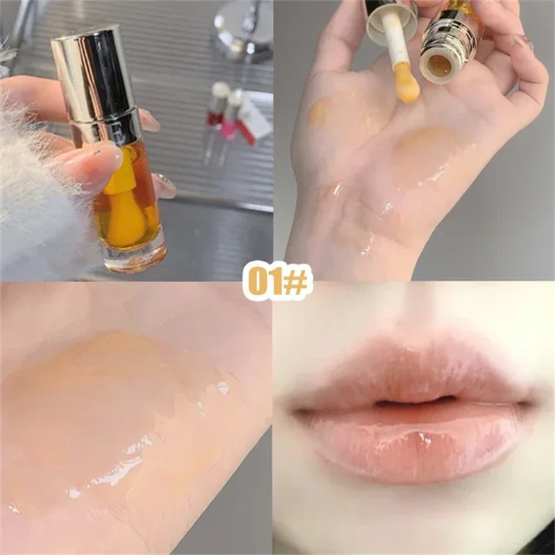 Jelly Violet Glass Oil Moisturizing Transparent Plumper Gloss Makeup Nutritious Liquid Lipstick Big Brush Lip Care