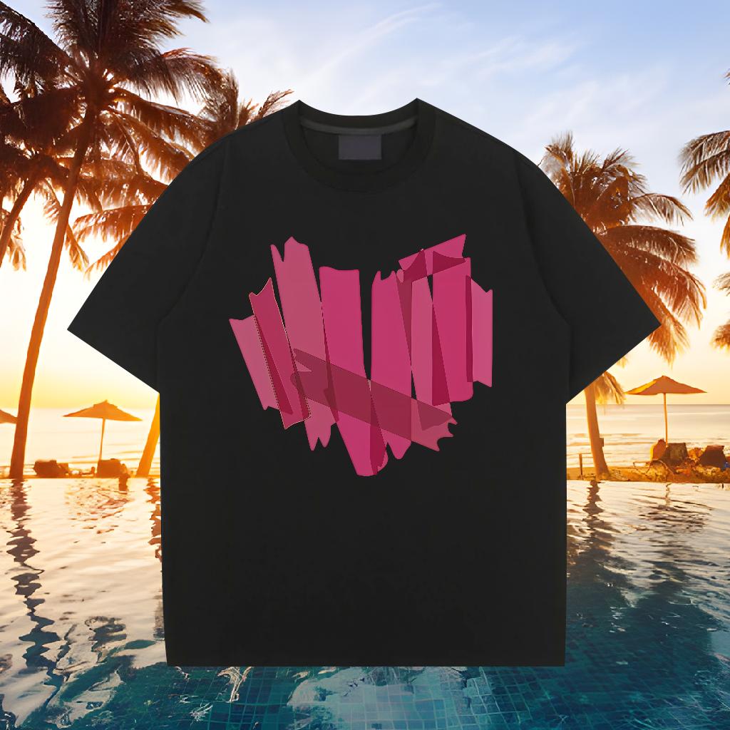 Brand Tshirts Breathable Short Sleeve Beach T-Shirts Black Oversized 2024 New Tops