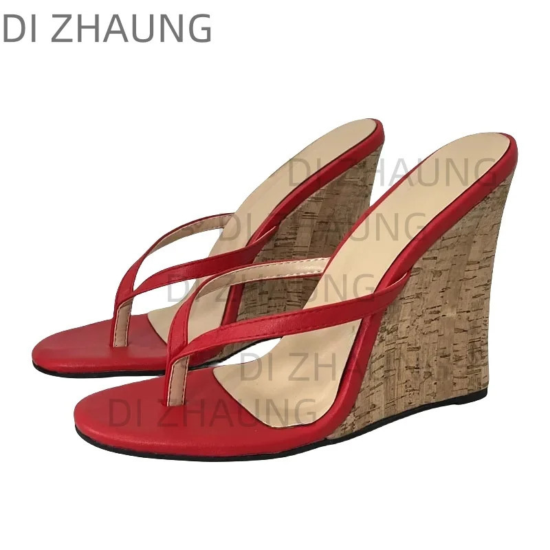 Summer Sandals Anti slip Wedge High Heels Round Head Elegant Black Casual Shoes New Womens Plus Size 4-20 240528