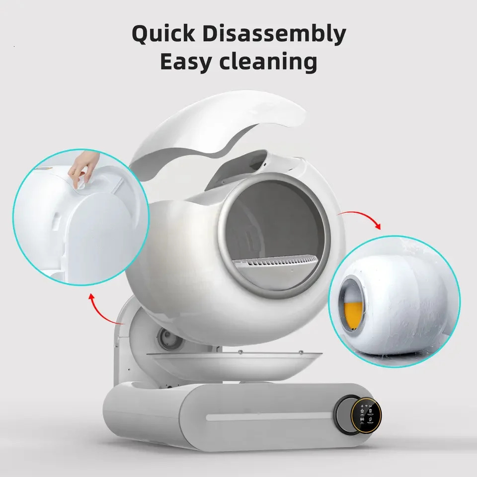 Tonepie Automatic Toilet for Cats Self-Cleaning Cat Litter Box APP Control Electric Proof Splash Sandbox Cat Pet Supplies Cat WC 240604