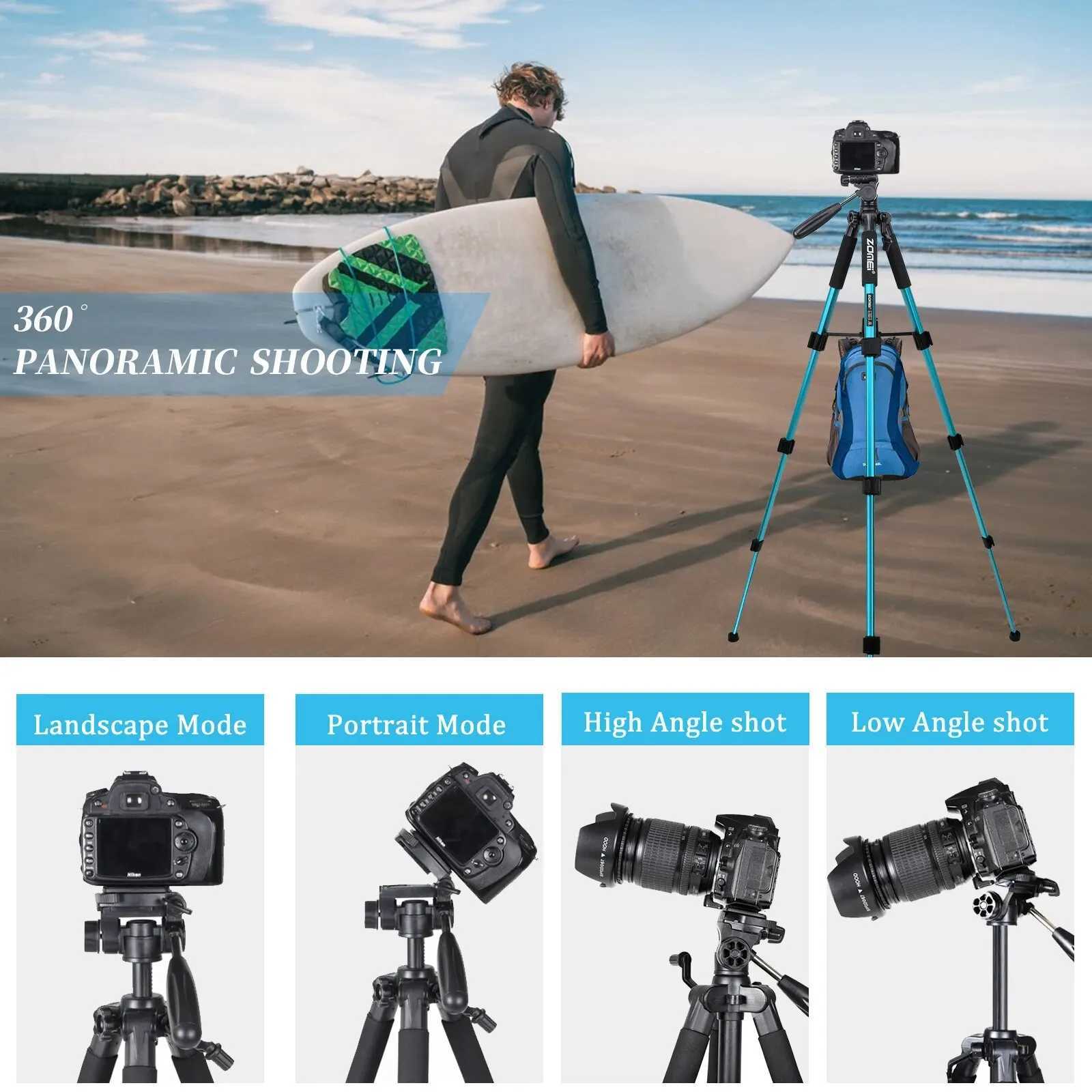 Tripods ZOMEI Q111 Professional Portable Tripod For Camera With 360 Panorama Ball Head Tripod For DSLR Stable And Cell Phone Tripod 246052
