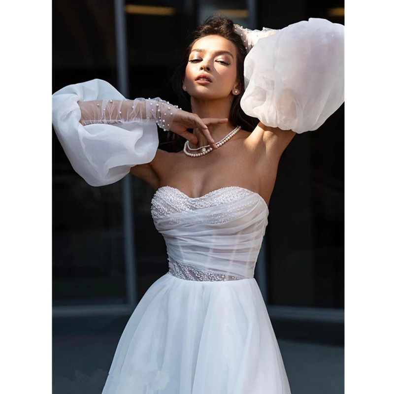 2024New Spring Lace Appliques Wedding Dresses Long Sleeve Vestidos De Novia 2024 White V-Neck Princess Bride Wedding Gowns Plus Size