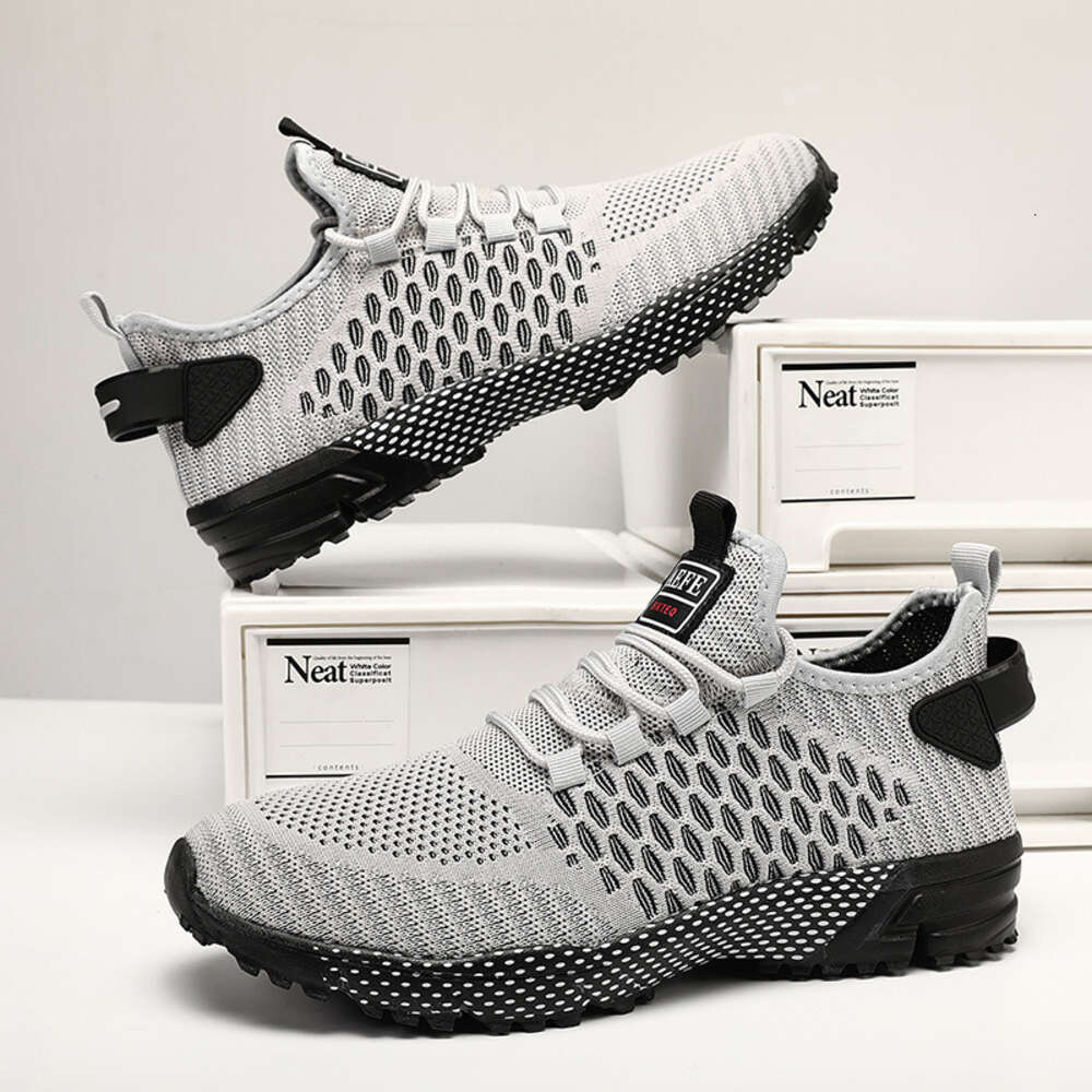Sport Sneakers Casual Lace Up Summer Breathable Mesh Running For Men Lightweight Solid Color Tennis Shoes Ddmysaturn