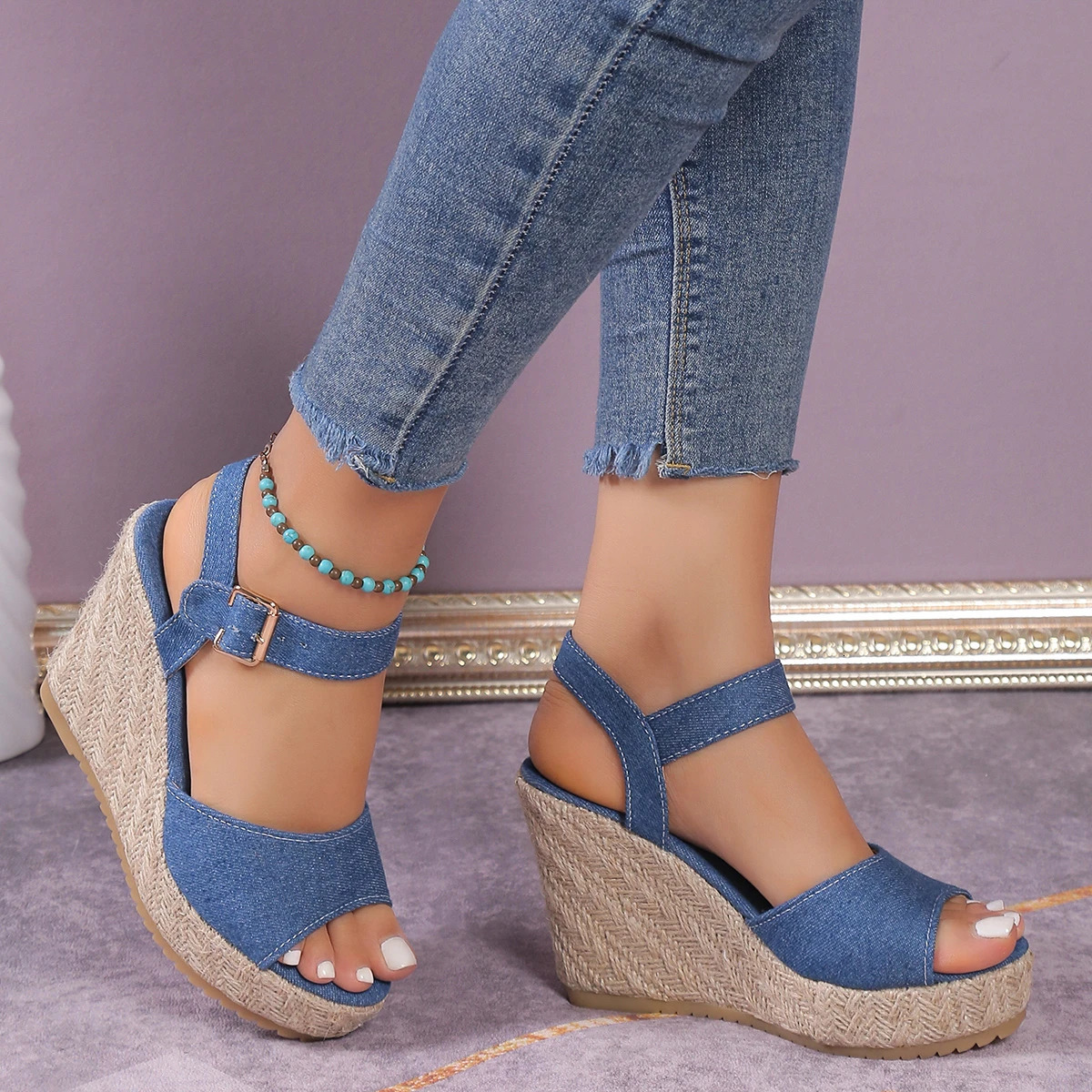 Espadrilles Wedge Womens Sandals Summer 2024 Womens Comfortable Casual Shoes Party Sandals Zapatillas Mujer Verano 240605