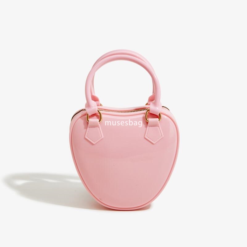 Cute and trendy jelly bag new waterproof crossbody bag women's small bag women's love shoulder bag high-end portable handbag travel dopamine