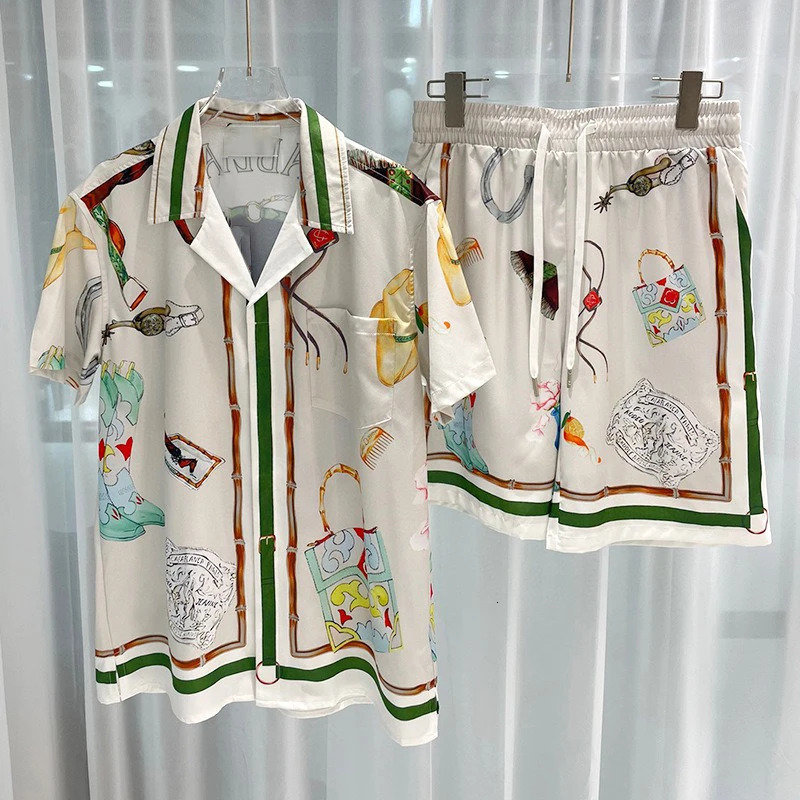 Summer Men Shirt Sets 3d Print Beach Flower Short Sleeve Casual Oversized ShortsStreetwear Hawaiian Suits Clothing 240601Z