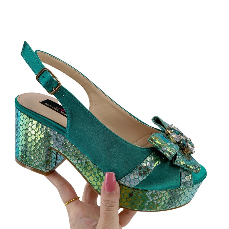 Nigeria Purple Womens Party High Heels Butterfly Jewel Decoration Fashion Summer Sandals Wedding Womens Shoes 240605