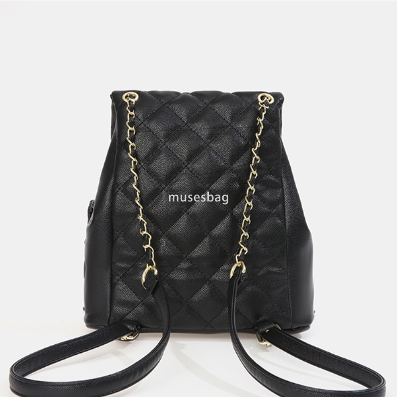 New niche design backpack, small fragrant style diamond grid backpack, fashionable college style chain, large capacity backpack