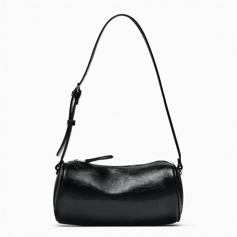 Spring New Mini One Shoulder Cylindrical Bowling Bag Crossbody Cylindrical Small Bag Large Capacity Commuter Women's Bag