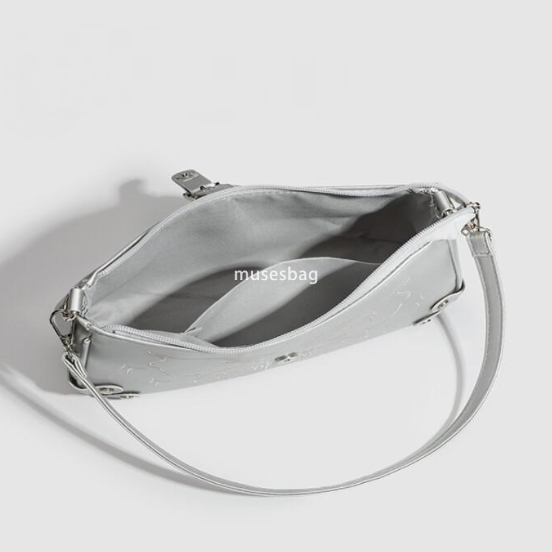 New Korean style underarm bag with high texture niche original single shoulder bag silver fashionable and versatile texture crossbody bag