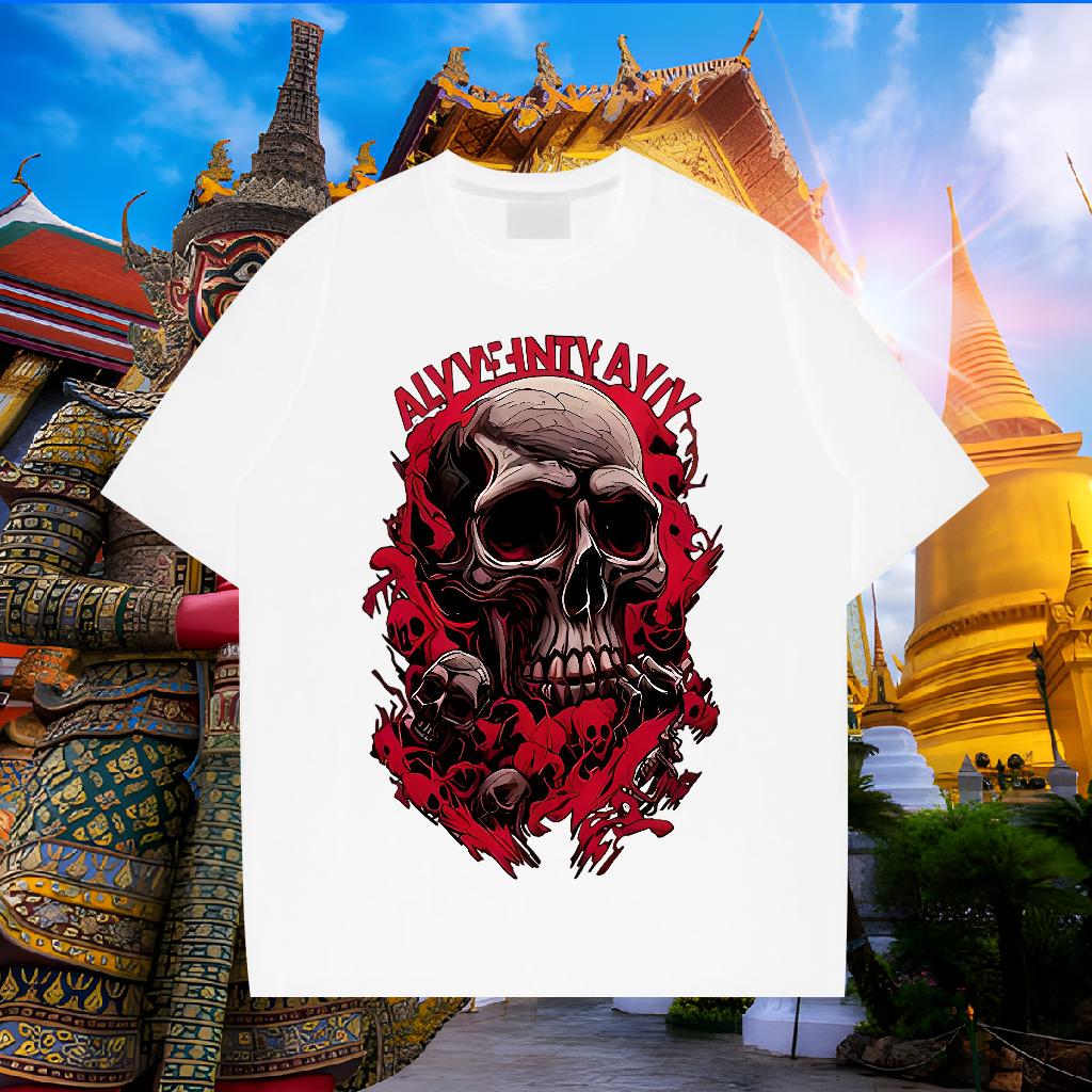 Cool Men Tops Tees Breathable Crew Neck Cotton Spring Summer T Shirts Men Cartoon Printing S-3XL Brand Tops Shirt