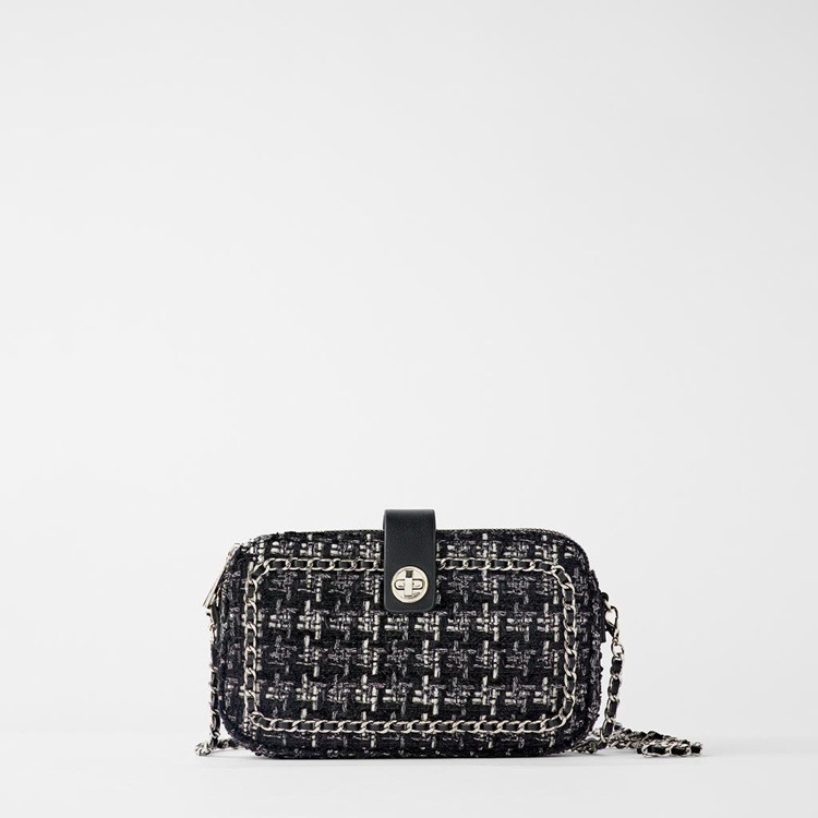New patchwork soft cloth single shoulder crossbody bag chain small square bag versatile small fragrant bag noble women's handbag