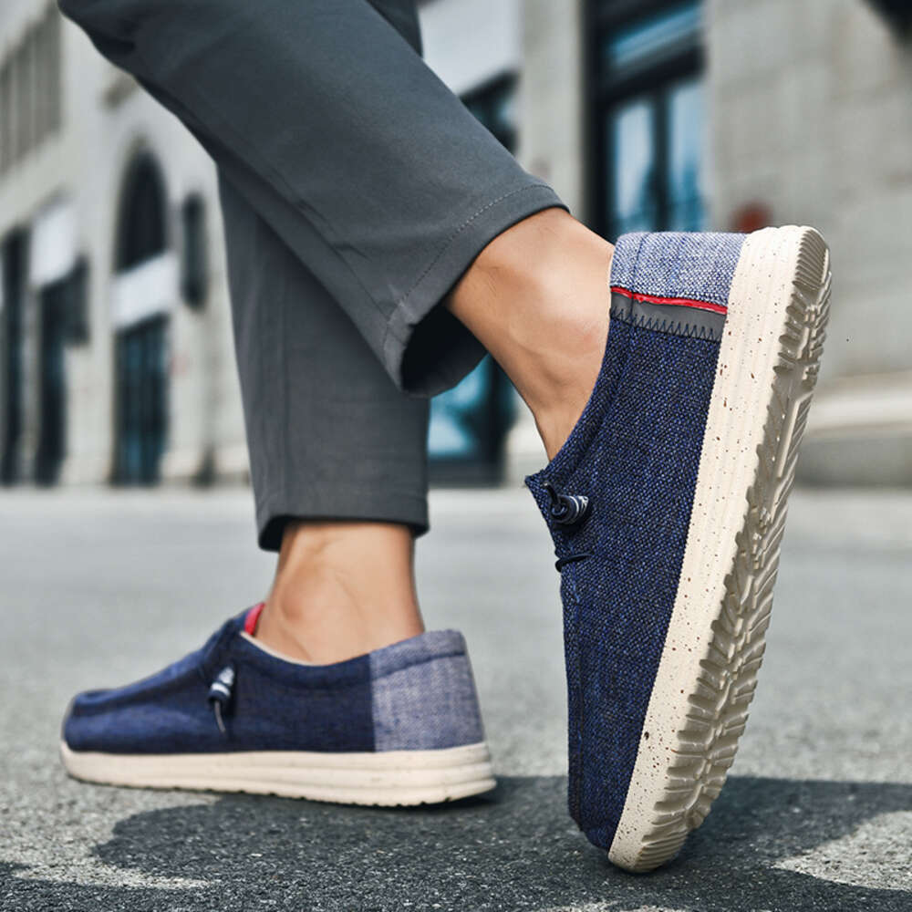 Men S Summer Canvas Shoes Breathable Comfortable Outdoor Slip On Walking Sneakers Classic Loafers Ddmysaturn