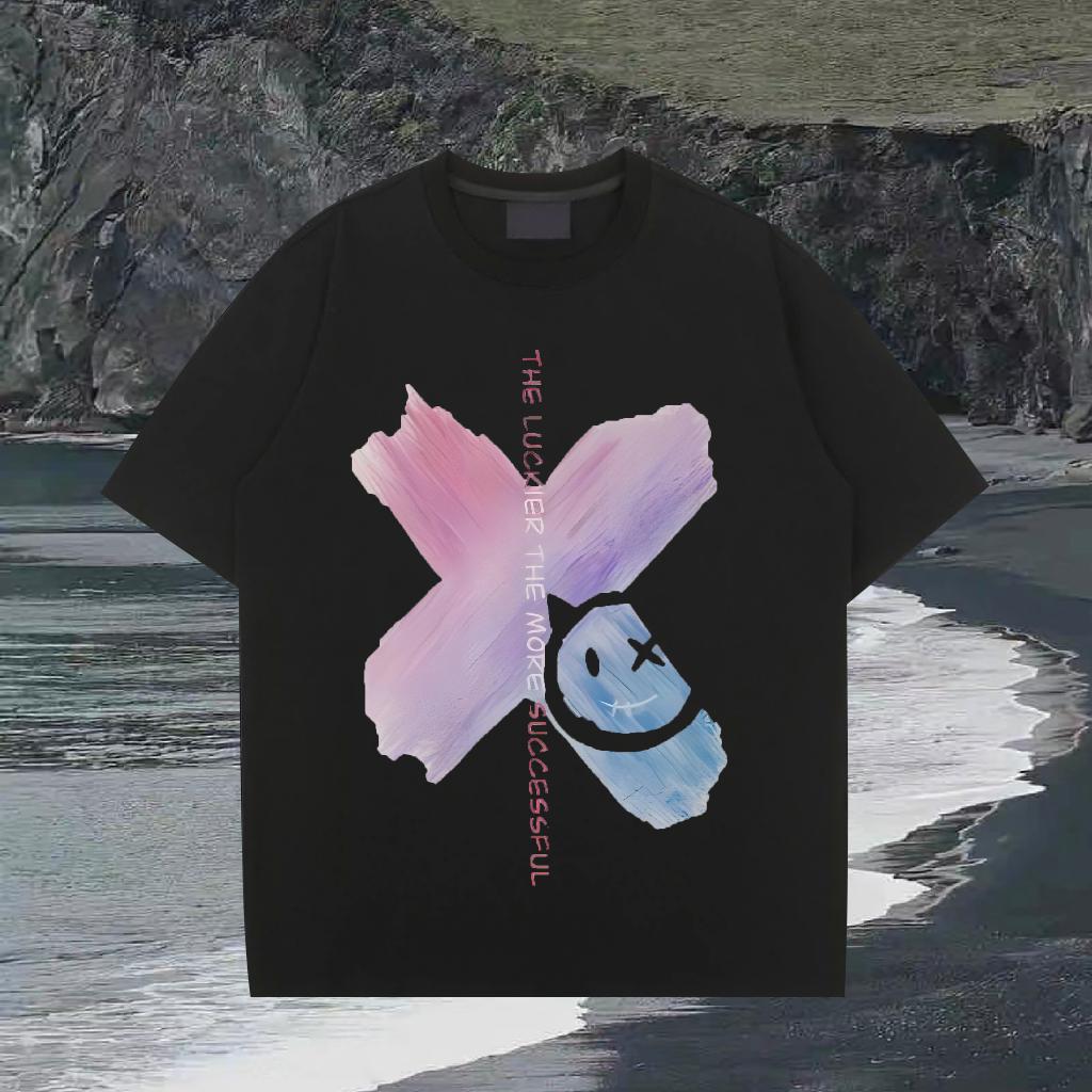 Loose Fit T-Shirts for Men Beach Breathable Crew Neck Couples T Shirts Custom Anime Clothings