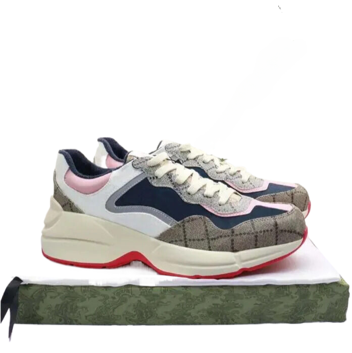 Rhyton Beige Men Women Sneakers Outdoor Shoes New Trainers Vintage Luxury Chaussures Ladies Designer Sneakers Multicolor