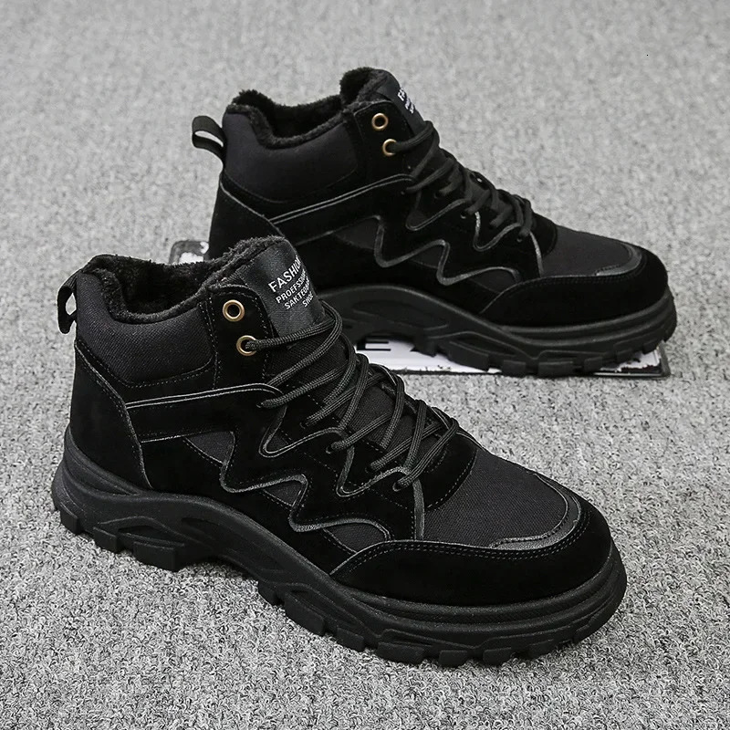 Mens Military Tactical Boots Fashion Platform Boots Outdoor Anti slip Training Shoes Winter High Top Combat Boots 240605