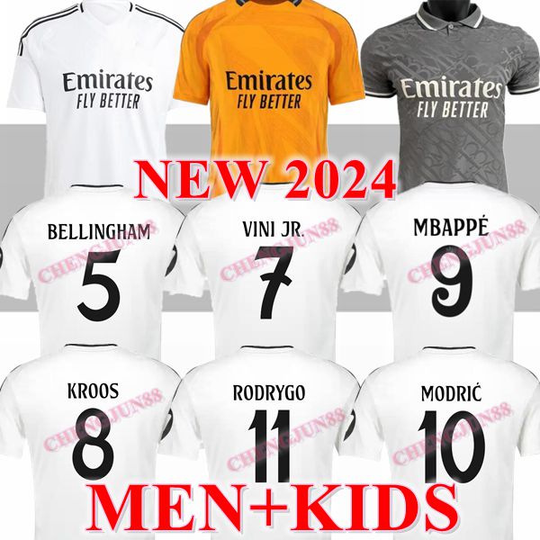 BELLINGHAM VINI JR MODRIC MBAPPE Soccer Jerseys 24 25 Football Shirt RODRYGO CAMAVINGA REal MaDrids 2023 2024 2025 Arda GuLer Away Fans Third Men Kids 8888