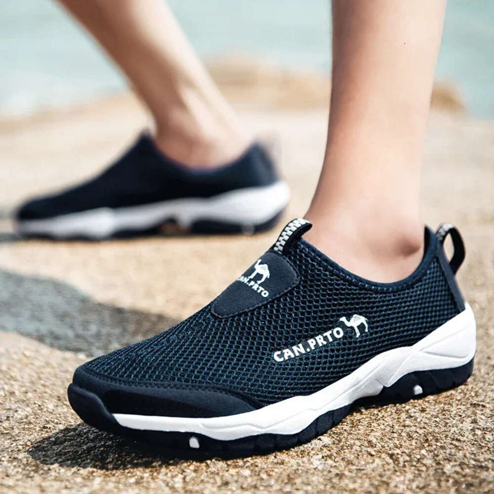 Aqua Men Summer Casual Shoes Air Mesh Water Outdoor Wading Flats Breathable Slip On Sneakers Comfortable Loafers Ddmysaturn