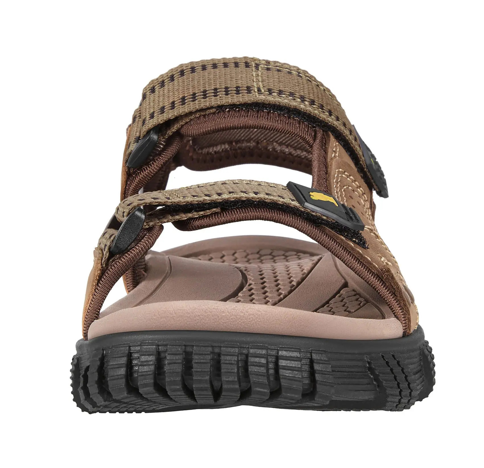 Golden Brocade Mens Hiking Sandals Waterproof Arch Support Water Shoes Anti slip Beach Sandals Adjustable Leather Slide 240605