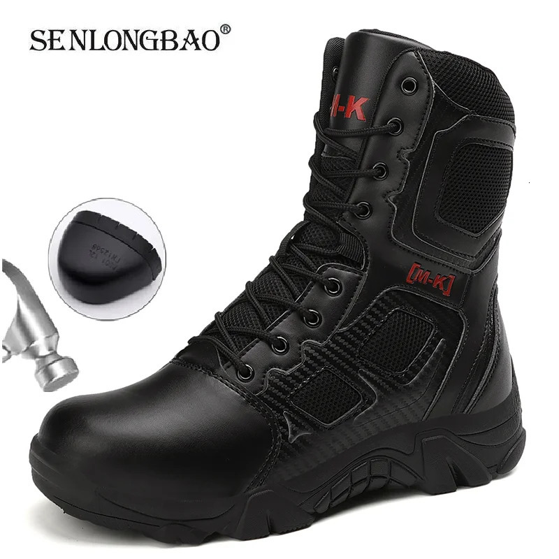 Outdoor waterproof safety shoes safety steel shoes and hats mens work boots and shatterproof steel work boots. Size 47 240605