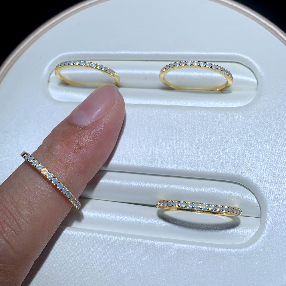 Thin Sterg Sier Eternity Band: Stackable Wedding Ring for Women