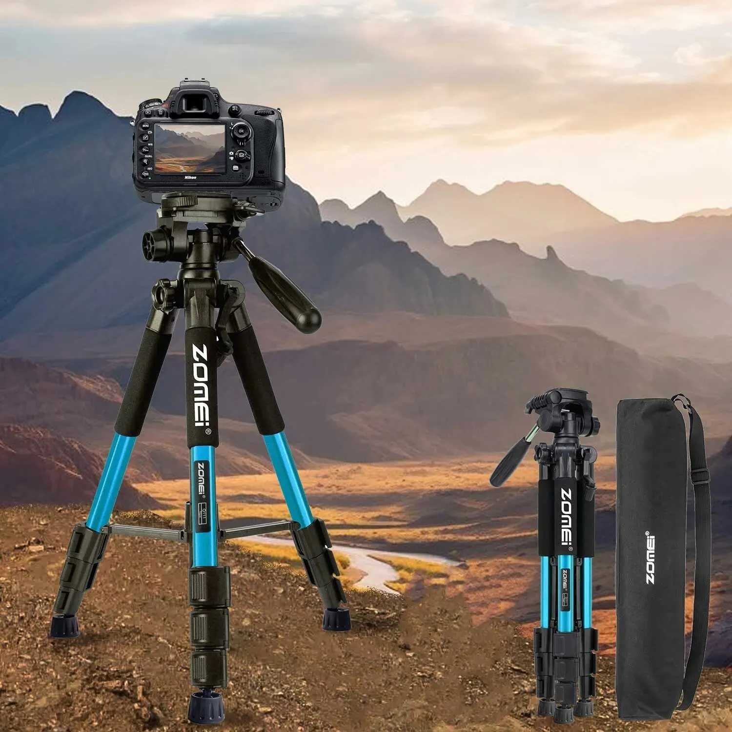 Tripods ZOMEI Q111 Professional Portable Tripod For Camera With 360 Panorama Ball Head Tripod For DSLR Stable And Cell Phone Tripod 246052
