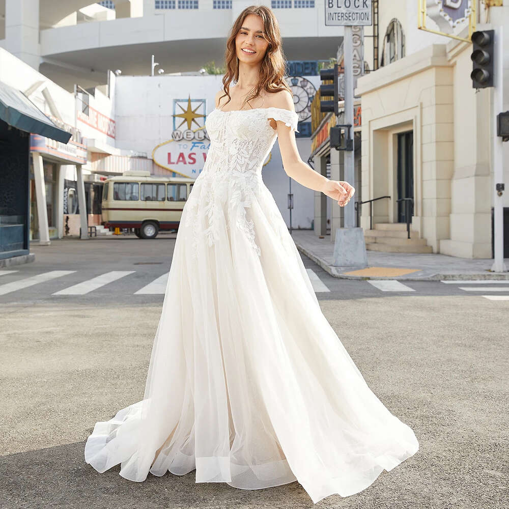 Off Shoulder Lace Applique Wedding For Woman Bride Dresses Party Gowns Vestidos De Novia 2025 0605