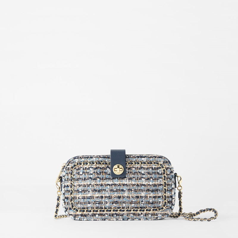 New patchwork soft cloth single shoulder crossbody bag chain small square bag versatile small fragrant bag noble women's handbag