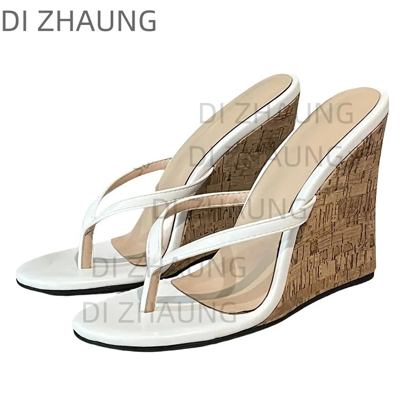 Summer Sandals Anti slip Wedge High Heels Round Head Elegant Black Casual Shoes New Womens Plus Size 4-20 240528